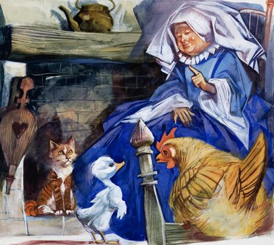 Žena s hospodářskými zvířaty od English School