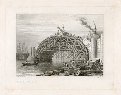 Works, Strand Bridge (tj. Waterloo Bridge), Londýn od English School