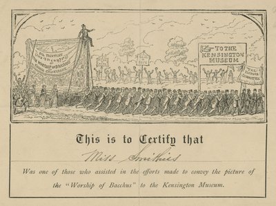 Certifikát uctívání Bakcha od English School