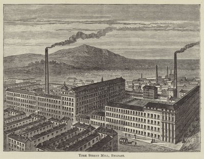 York Street Mill, Belfast (rytina) od English School