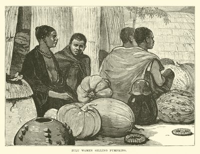 Zuluské ženy prodávají dýně od English School