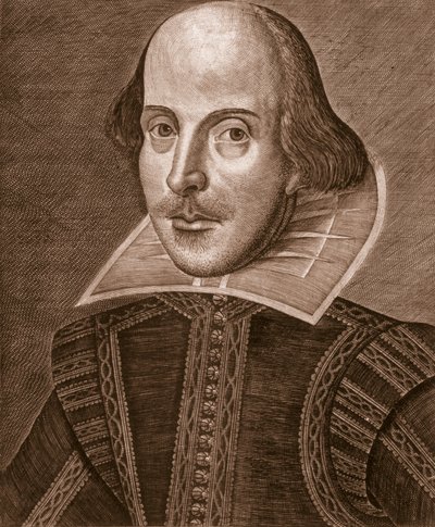Portrét Williama Shakespeara, vyryl Martin Droeshout (asi 1560-1642), 1623 od English School English School