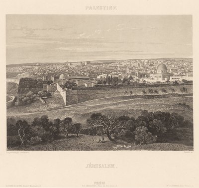 Jeruzalém od Engraving by Friedrich Salathé