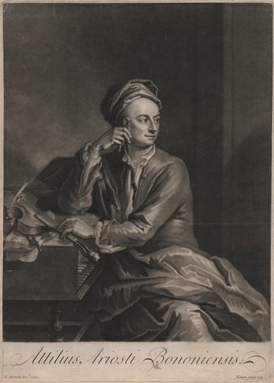 Attilus Ariosti Bononiensis, rytý John Simon (1675-1751), 1719 (mezzotinta) od Enoch Seeman