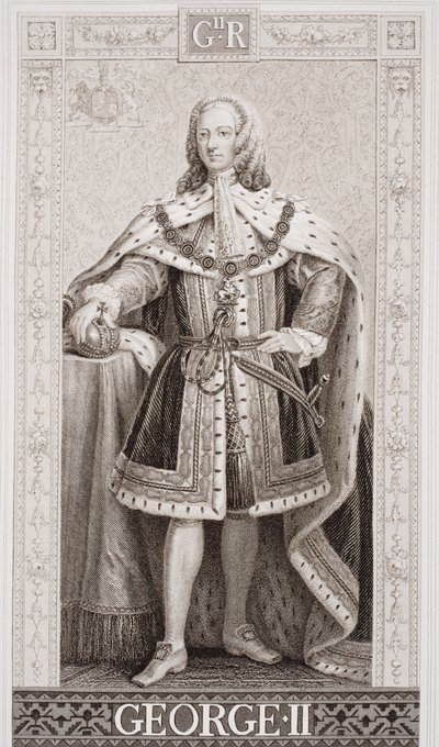 George II (1683-1760) z „Ilustrace anglické a skotské historie“ svazek II od Enoch Seeman