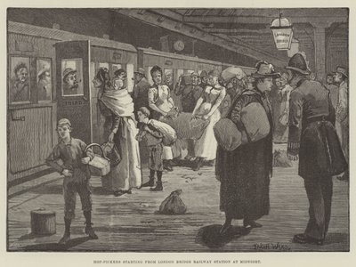 Hop-Pickers začínající z nádraží London Bridge o půlnoci od Enoch Ward