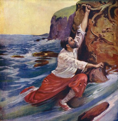 Sindibádův útěk (barevná litografie) od Enoch Ward