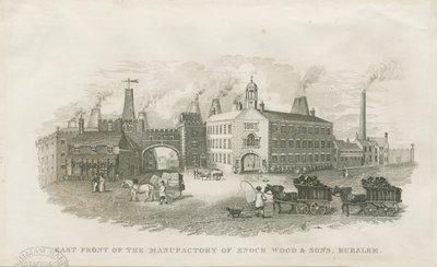Burslem - továrna Enoch Wood & Sons": ocelorytina, nd [? 19. století] od Enoch Wood