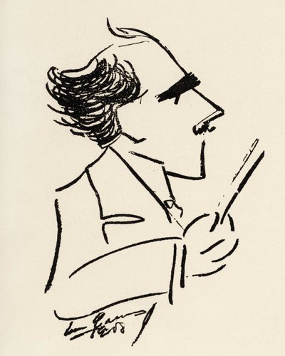 Arturo Toscanini (1867-1957) italský dirigent v karikatuře Enrica Carusa (italský tenor). od Enrico Caruso
