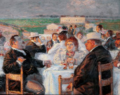 Velký a hubený Detail zobrazující malbu obézních - Obraz od Rico della Leonessa (lvice) (1865-1921) 1899 olej na plátně - Řím Galleria d