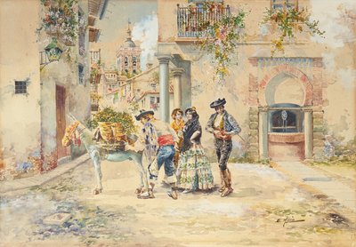 Pouliční prodavač (tužka a akvarel) od Enrique Marin Higuero