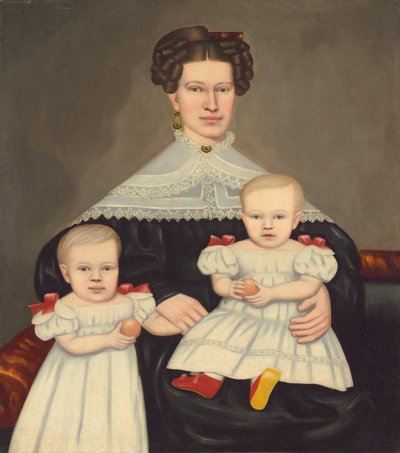 Paní Paul Smith Palmer a její dvojčata, 18351838. od Erastus Salisbury Field