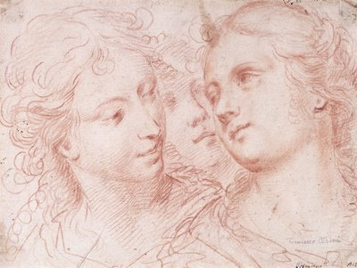 Tři studie ženských hlav od Ercole Procaccini