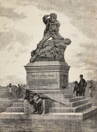 Památník Enrico (1840-1867) a Giovanni Cairoli (1842-1869), italští vlastenci, bronzová skupina od sochaře Ercole Rosa (1846-1893), na kopci Pincian, Řím, Itálie od Ercole Rosa