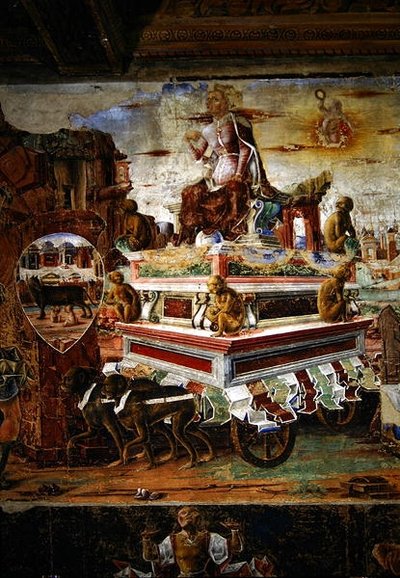Detail vozu Maia, ze září: Triumf Vulkánu, z pokoje měsíců, 1467-70 od Ercole de Roberti