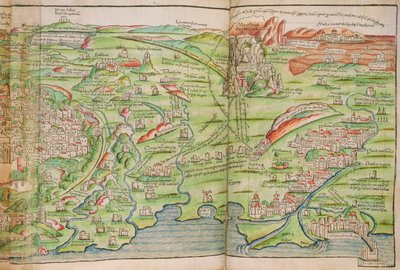 Mapa města Jeruzaléma od Bernharda von Breydenbach (1440-97) od Erhard Reuwich