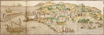 Panoramatický pohled na Rhodos, 1486 od Erhard Reuwich