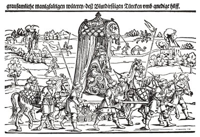 Fragment široké strany o turecké invazi do Maďarska od Erhard Schon