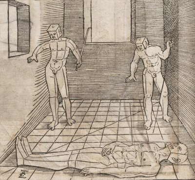 Určení proporcí a polohy dovádění, 1538. od Erhard Schon
