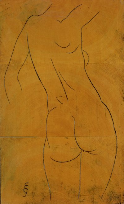 Ženský akt, pohled zezadu (woodblock) od Eric Gill