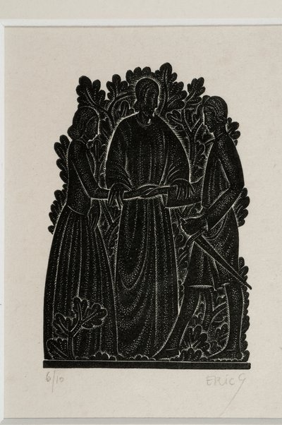 Manželství (dřevořez) od Eric Gill