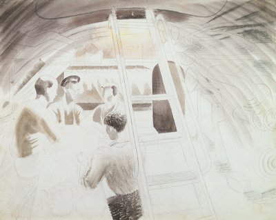 Muži na přestávce (tužka a mytí) od Eric Ravilious