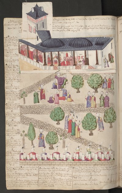 Budovy v Konstantinopoli: Pohled na třetí nádvoří paláce ... od Erich Lessing