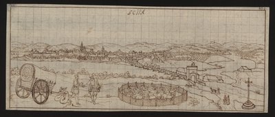 Celá stránka: pohled na město: Ecija (perokresba) od Erich Lessing