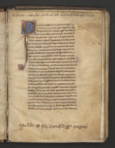 Celá strana: text a iniciála "Q od Erich Lessing