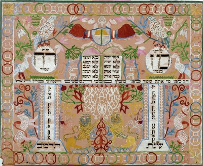 Mizrach, dekorace zavěšená na stěnách (papírový výřez) od Erich Lessing