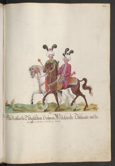 Dvůr paši a sultána: dva státní úředníci na koních od Erich Lessing