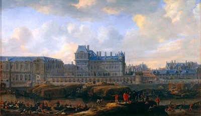 Pohled na starý Louvre a Petit Bourbon od Seiny ... od Erich Lessing