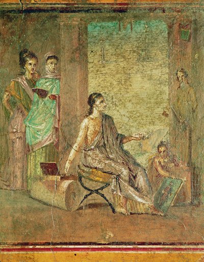 Malířka a busta Bakcha od Erich Lessing