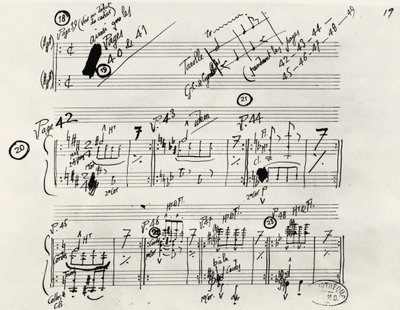 Käsinkirjoitettu Parade-käsikirjoitus, Eric Alfred Leslie Satie (1866-1925), Ranska od Erik Satie