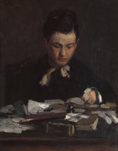 Čtení mladá dívka od Erik Theodor Werenskiold