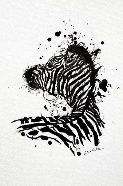 Divoká zebra – rozstřik inkoustu od Erik Van Velzen