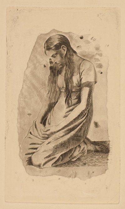 Klečící mladá dívka od Erling Eckersberg