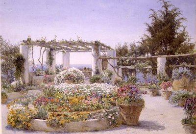 Pergola, Villa Inercia, Capri od Ernest Arthur Rowe