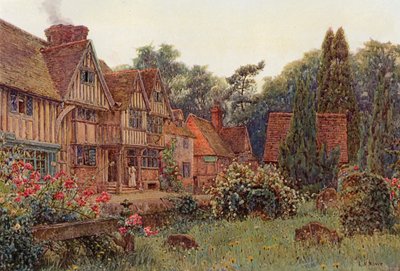 Porch House v Chiddingstone, Kent (barva lito) od Ernest Arthur Rowe