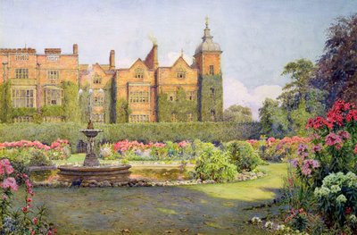 Západní fronta a zahrady Hatfield House, Herts od Ernest Arthur Rowe