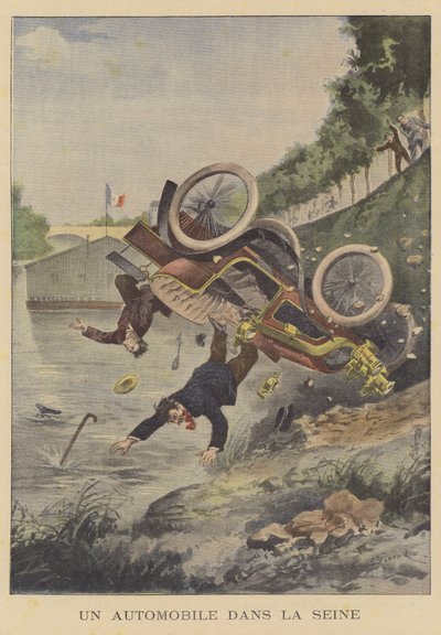 Náraz auta do řeky Seiny od Ernest Auguste Bouard