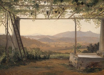Fontána a pergola v Itálii od Ernest Christian Frederik Petzholdt