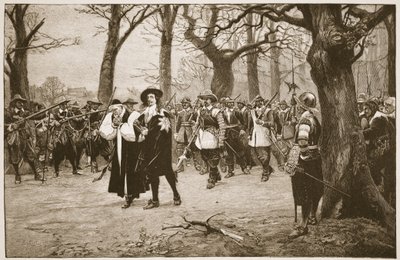 Karel I. na cestě na popravu, ilustrace z knihy "Anglikánská církev: Spence-Jones, vyd. cca 1910 (sépiová fotografie). od Ernest Crofts
