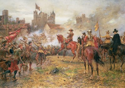 Cromwell při dobývání Basing House od Ernest Crofts