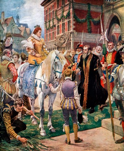 Queen Elizabeth Otevření Royal Exchange v roce 1570, c1920. od Ernest Crofts