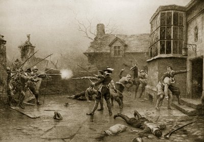 The Last Stand of the Gunpowder Conspirators, 1606, ilustrace z 