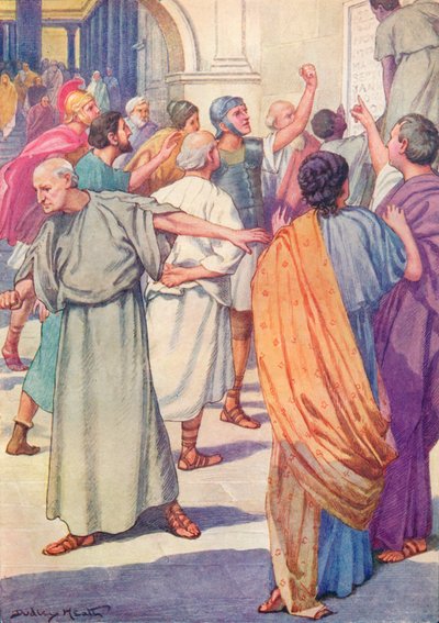 „Seznamy těch, kteří byli odsouzeni k záhubě, byly zavěšeny na fóru“, c1912 1912 od Ernest Dudley Heath