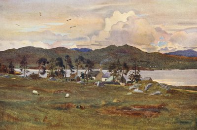 Lochinvar s domkem správce (barevná litografie) od Ernest Edward Briggs