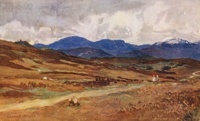 Pohled na západ od Lochinvaru (barevná litografie) od Ernest Edward Briggs