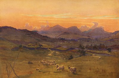 Údolí Kenu, večer (barevná litografie) od Ernest Edward Briggs